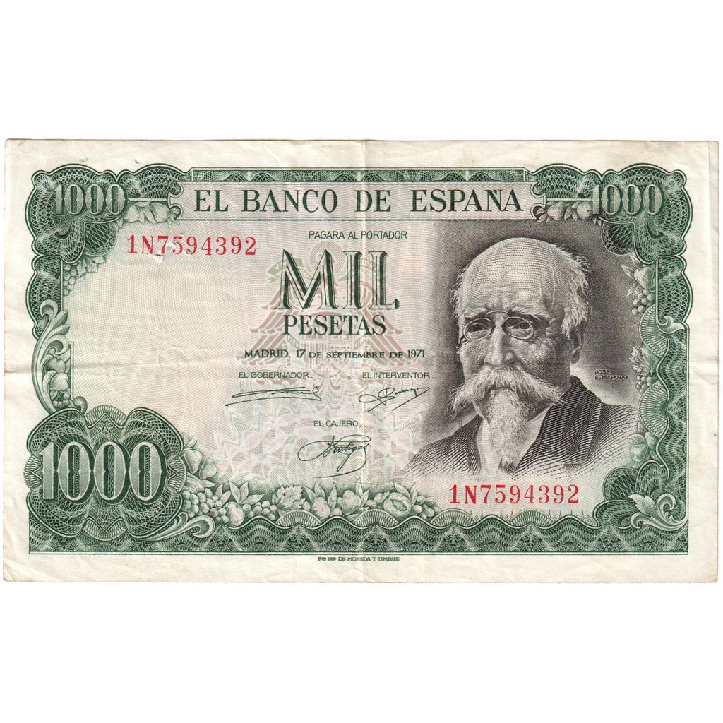 Spain, 1000 Pesetas, 1971-09-17, EF(40-45)