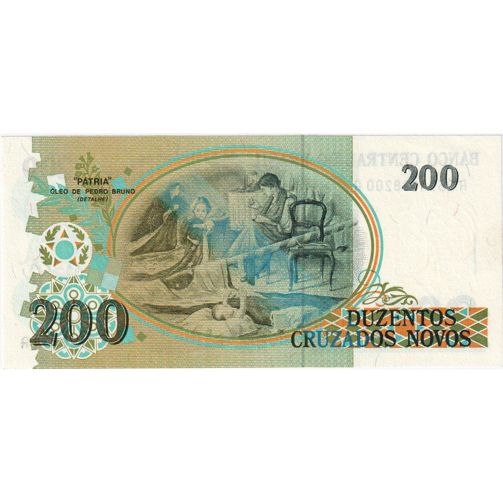 Brasilien, 200 Cruzeiros on 200 Cruzados Novos, UNZ