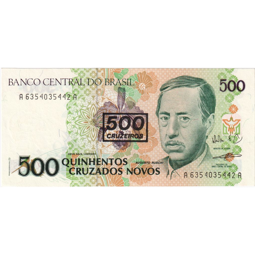 Brasil, 500 Cruzeiros on 500 Cruzados Novos, SC