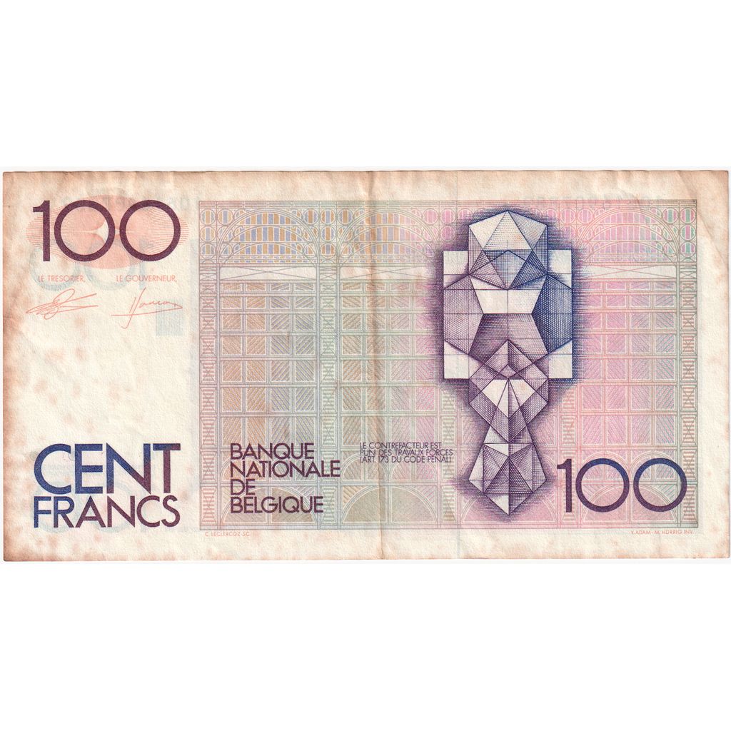 Bélgica, 100 Francs, VF(20-25)