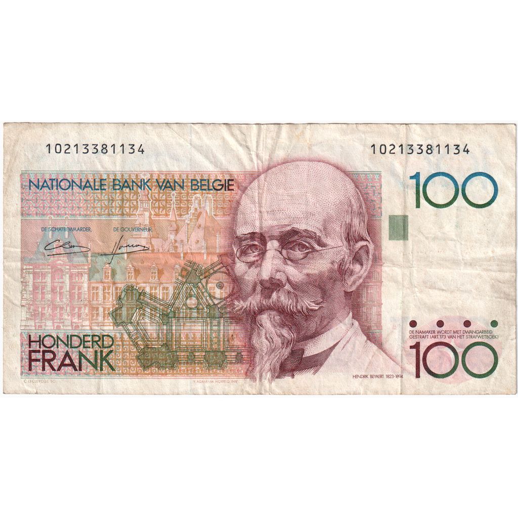 Belgio, 100 Francs, MB+