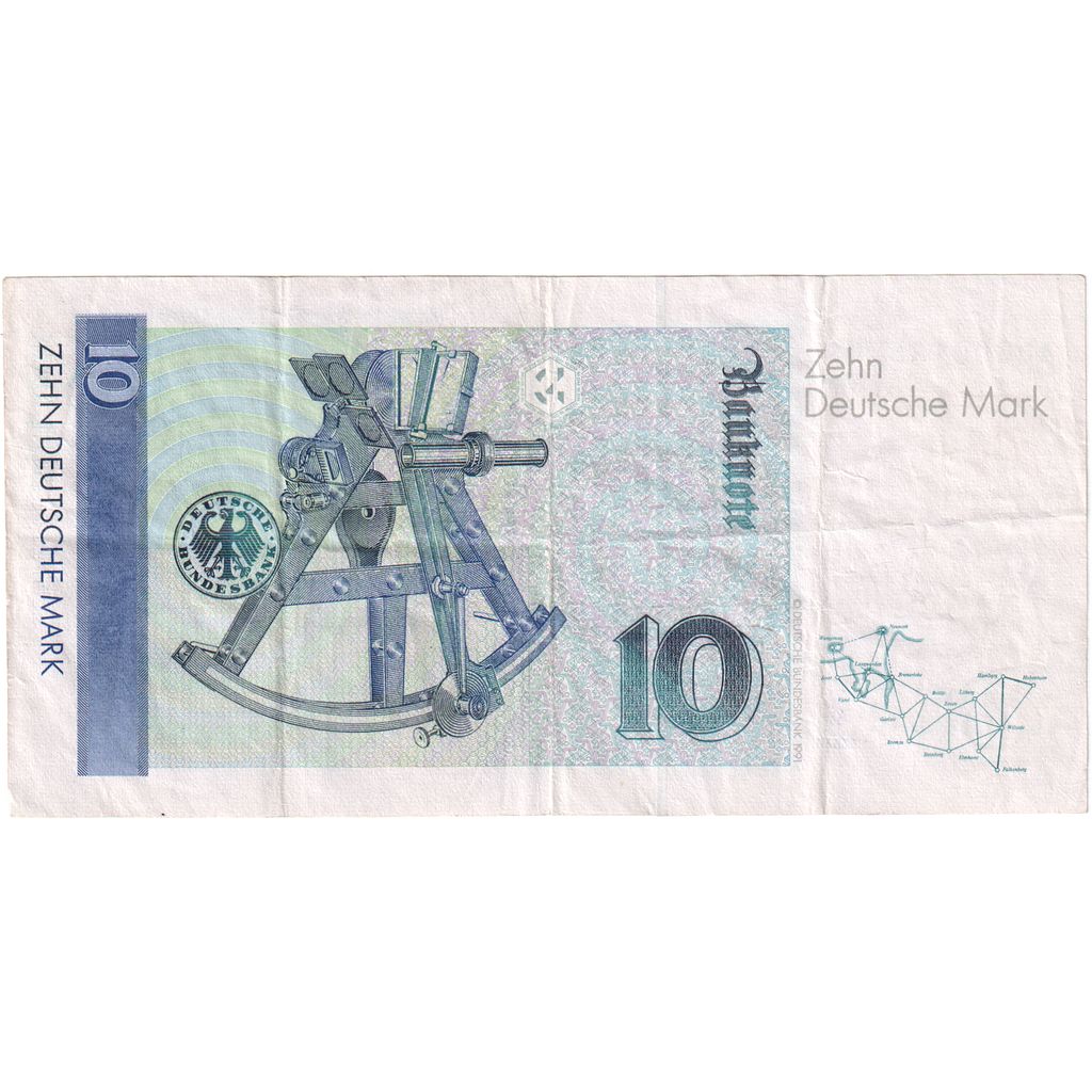 GERMANY - FEDERAL REPUBLIC, 10 Deutsche Mark, 1989-01-02, EF(40-45)