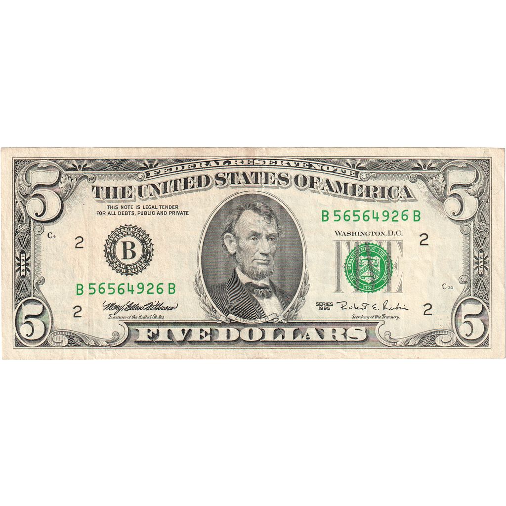 United States, Five Dollars, EF(40-45)