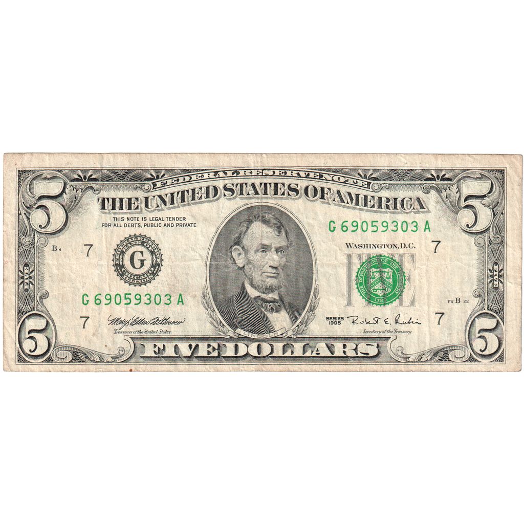 United States, Five Dollars, EF(40-45)
