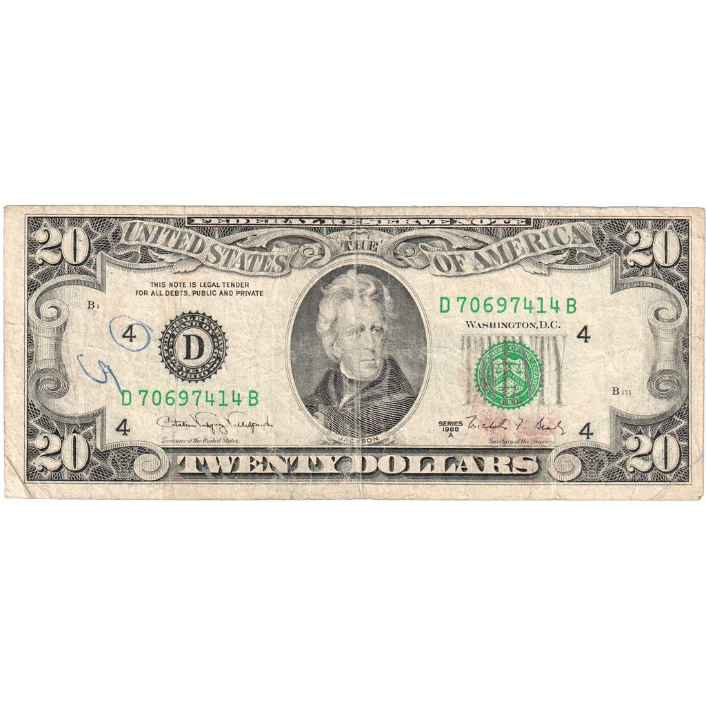 USA, 20 Dollars, AU(55-58)
