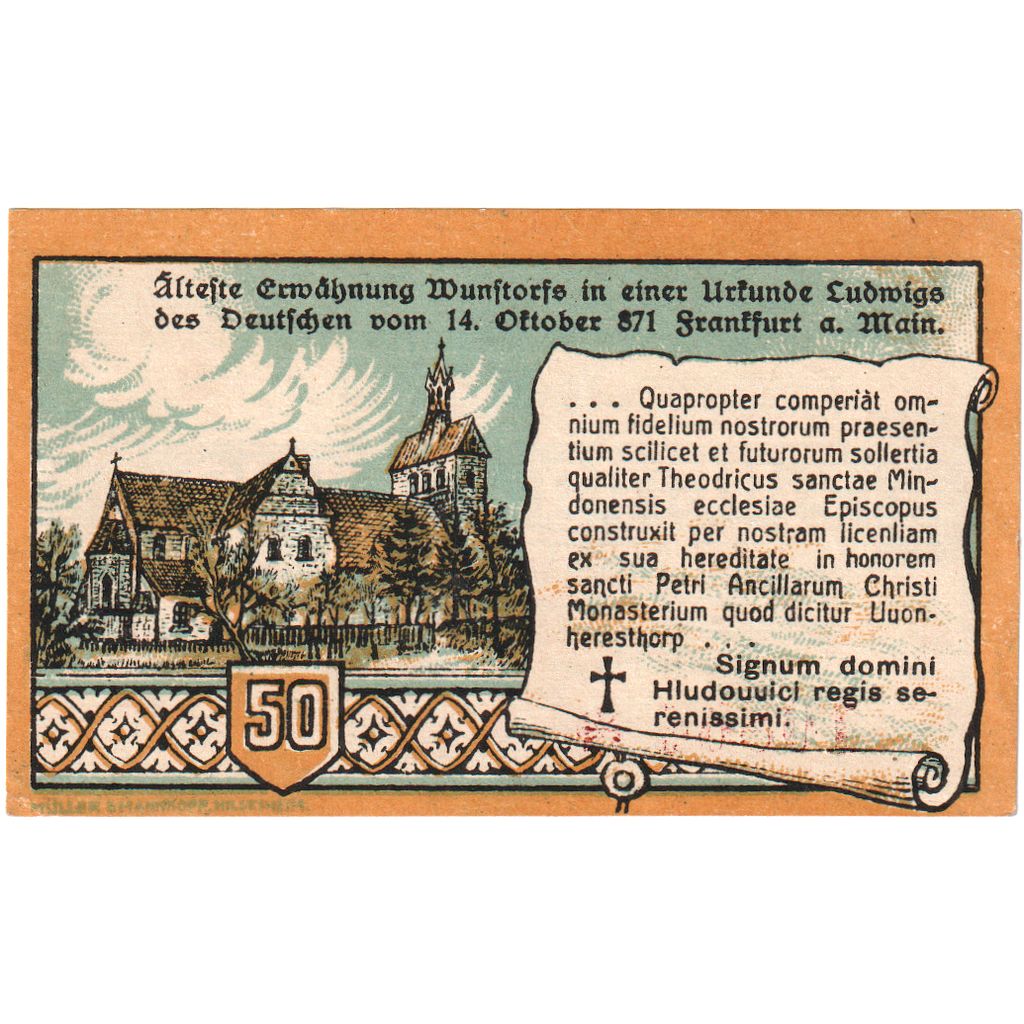 Duitsland, Wunstorf, 50 Pfennig, 1920-11-15, TTB