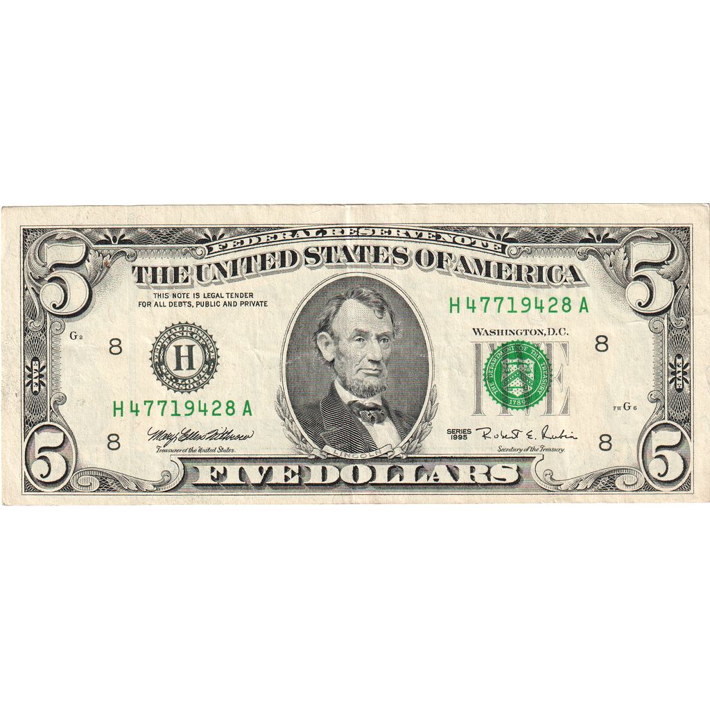 United States, Five Dollars, EF(40-45)