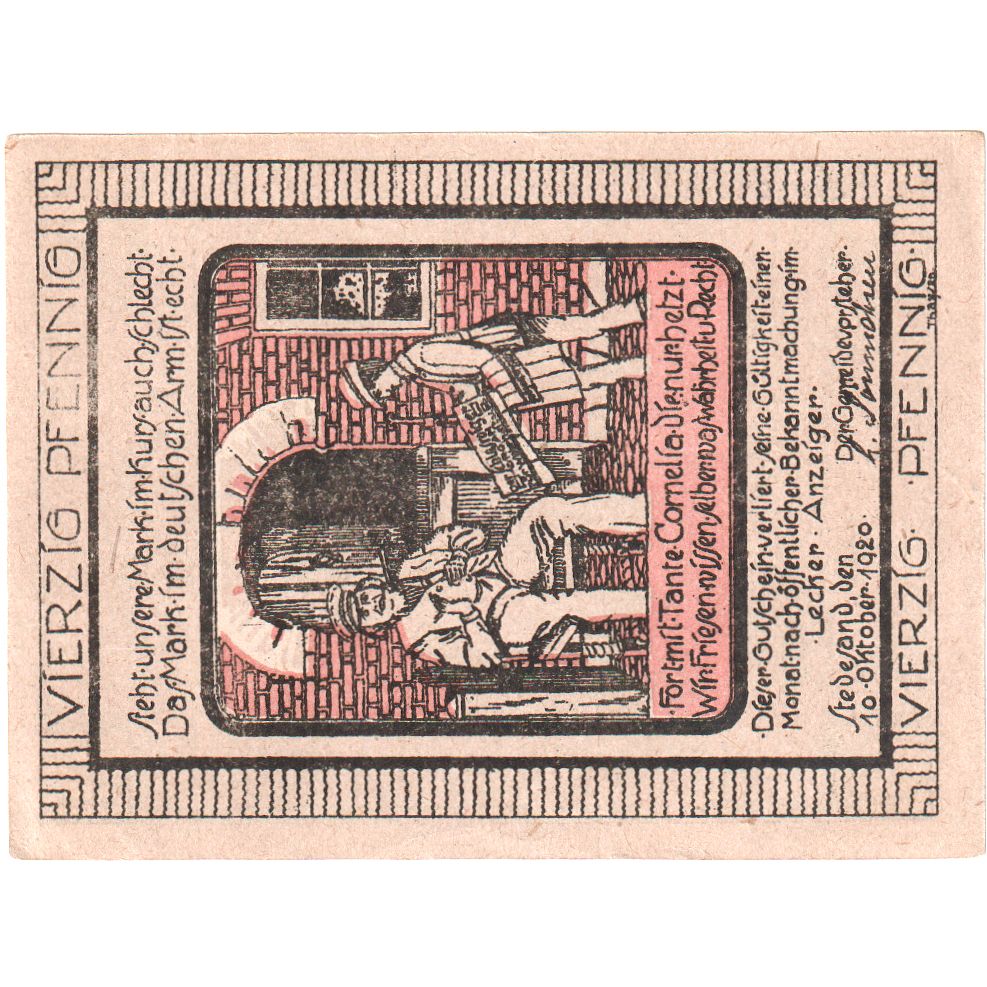 Alemania, Stedesand Gemeinde, 40 Pfennig, 1920-10-10, UNC