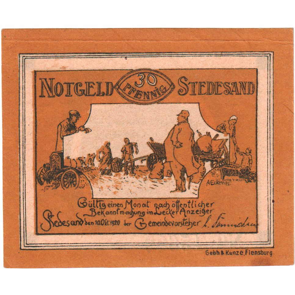 Allemagne, Stedesand, 30 Pfennig, 1920-10-10, NEUF