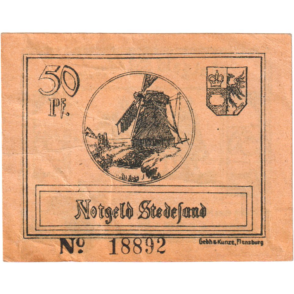 Allemagne, Stedesand, 50 Pfennig, 1920-10-10, TTB