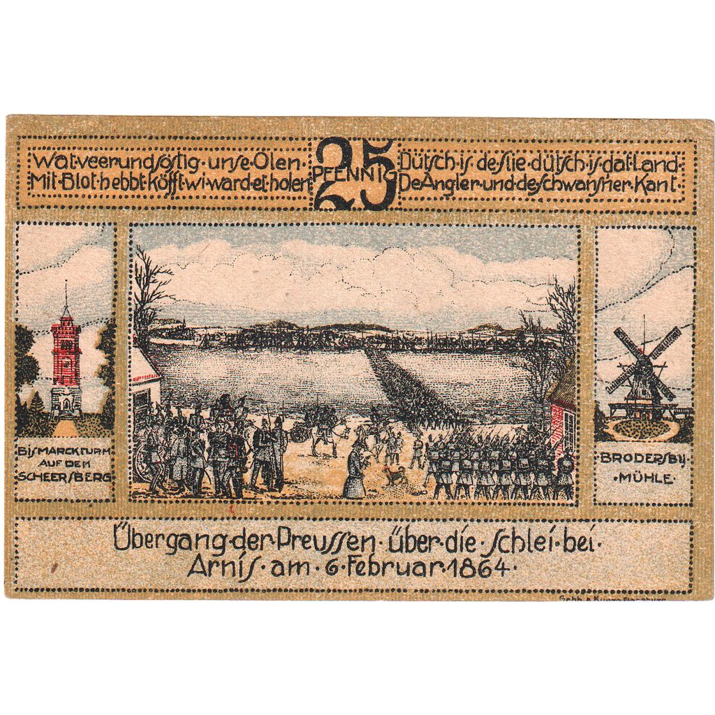 Billet, Allemagne, Kappeln Stadt, 25 Pfennig, soldat, 1920, 1920-07-06, SPL