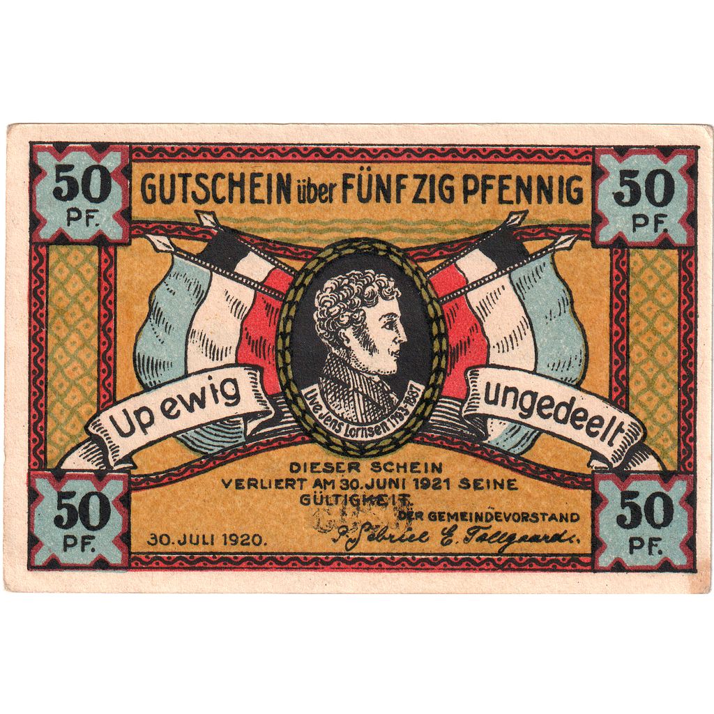 Banknot, Niemcy, Steinfeld Gemeinde, 50 Pfennig, personnage, 1920, 1920-07-30
