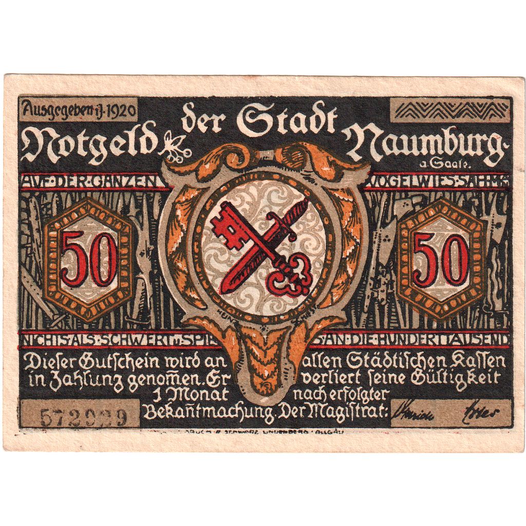 Allemagne, Naumburg, 50 Pfennig, 20701, SUP