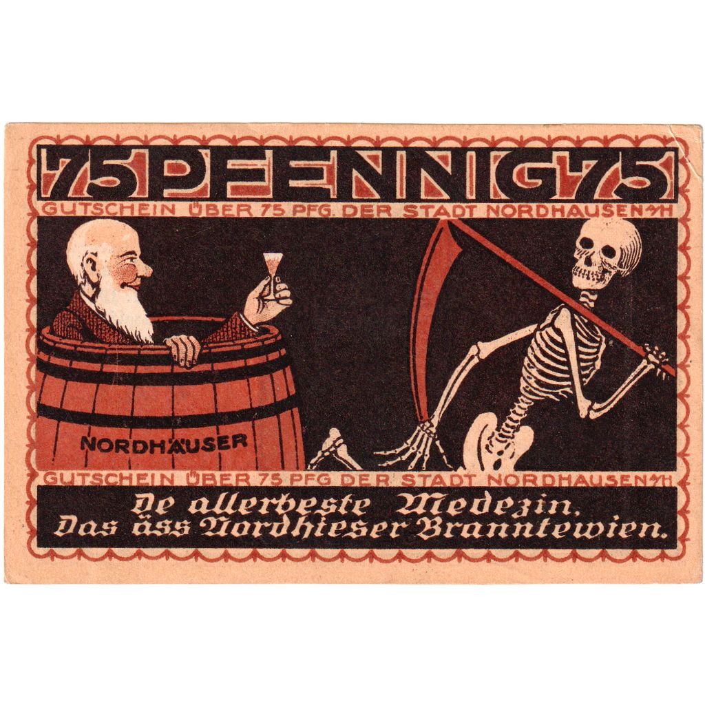 Germany, Nordhausen Stadt, 75 Pfennig, 1921-05-01, UNC(63)