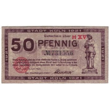 Banknote, Germany, 50 Pfennig, 1921, 1921-07-13, AU(55-58)