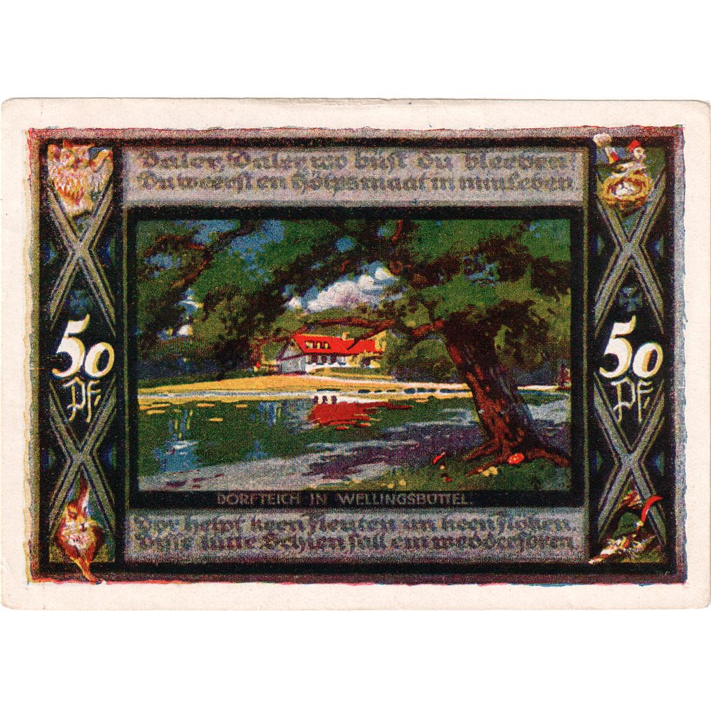 Banknote, Germany, Poppenbüttel, 50 Pfennig, Rivière, 1921 UNC(63) Mehl:1068.1