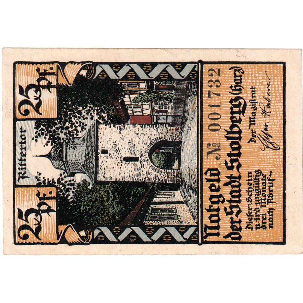 Niemcy, Stolberg, 25 Pfennig, UNC(63)