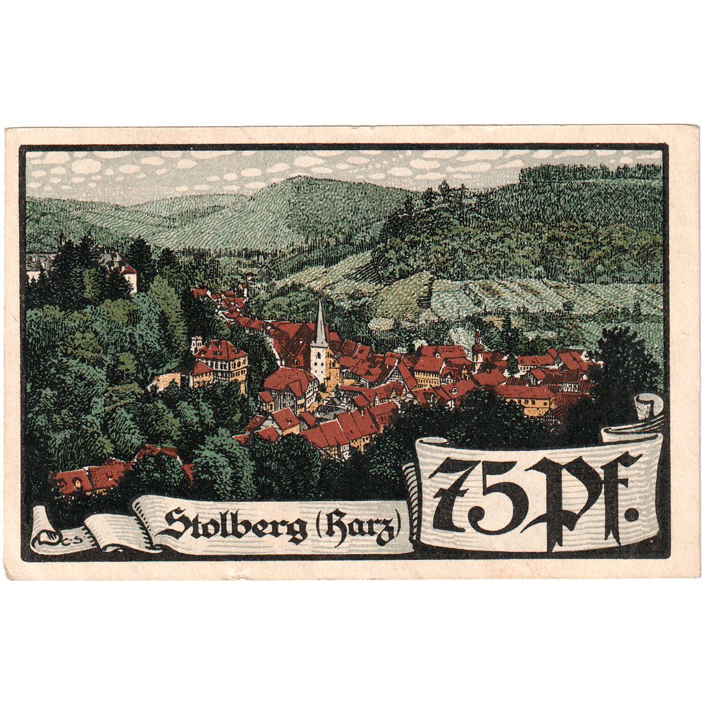 Germany, Stolberg, 75 Pfennig, AU(55-58)