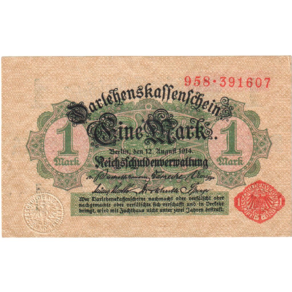 Duitsland, 1 Mark, 1914-08-12, SPL