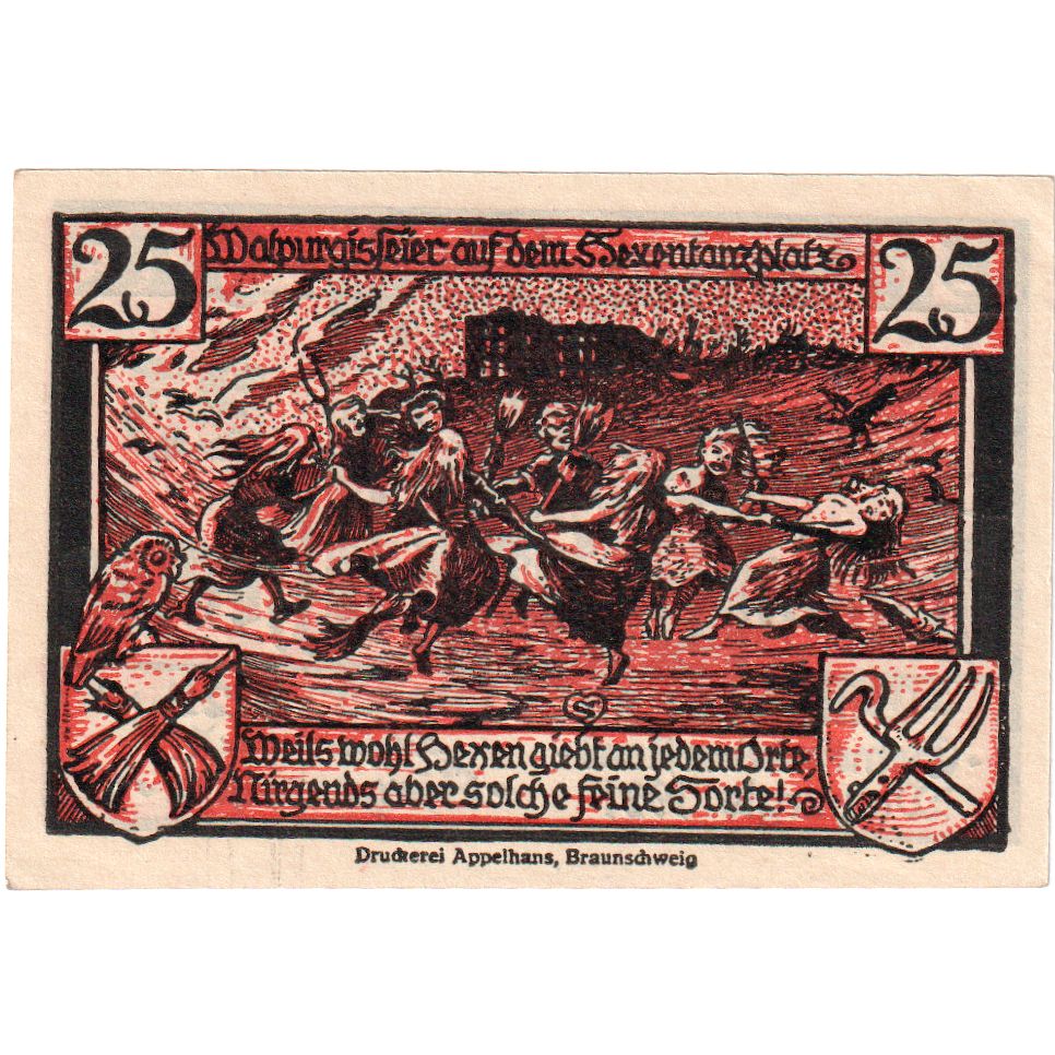 Banknot, Niemcy, Thale a.Harz Stadt, 25 Pfennig, personnage, 1922, 1922-12-31