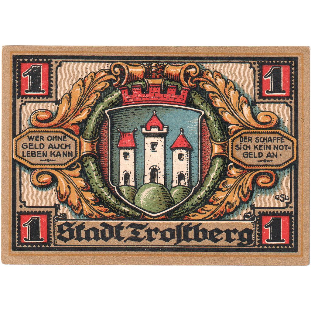 Banconote, Germania, Trostberg, 1 Mark, château, O.D, SPL, Mehl:1348.2