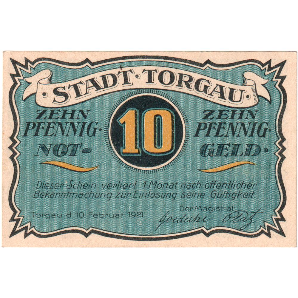 Deutschland, Torgau, 10 Pfennig, 1921-02-10, UNZ-
