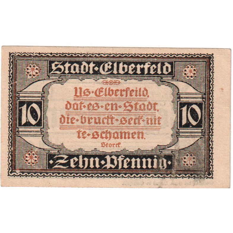 Allemagne, Elberfeld Stadt, 10 Pfennig, 1920-03-10, SPL