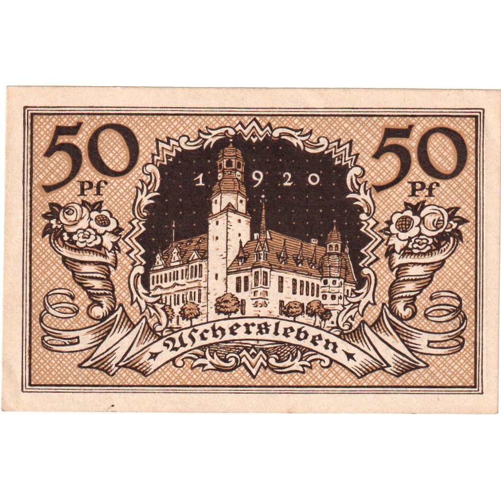 Niemcy, Aschersleben, 50 Pfennig, 1920-03-05, UNC(63)