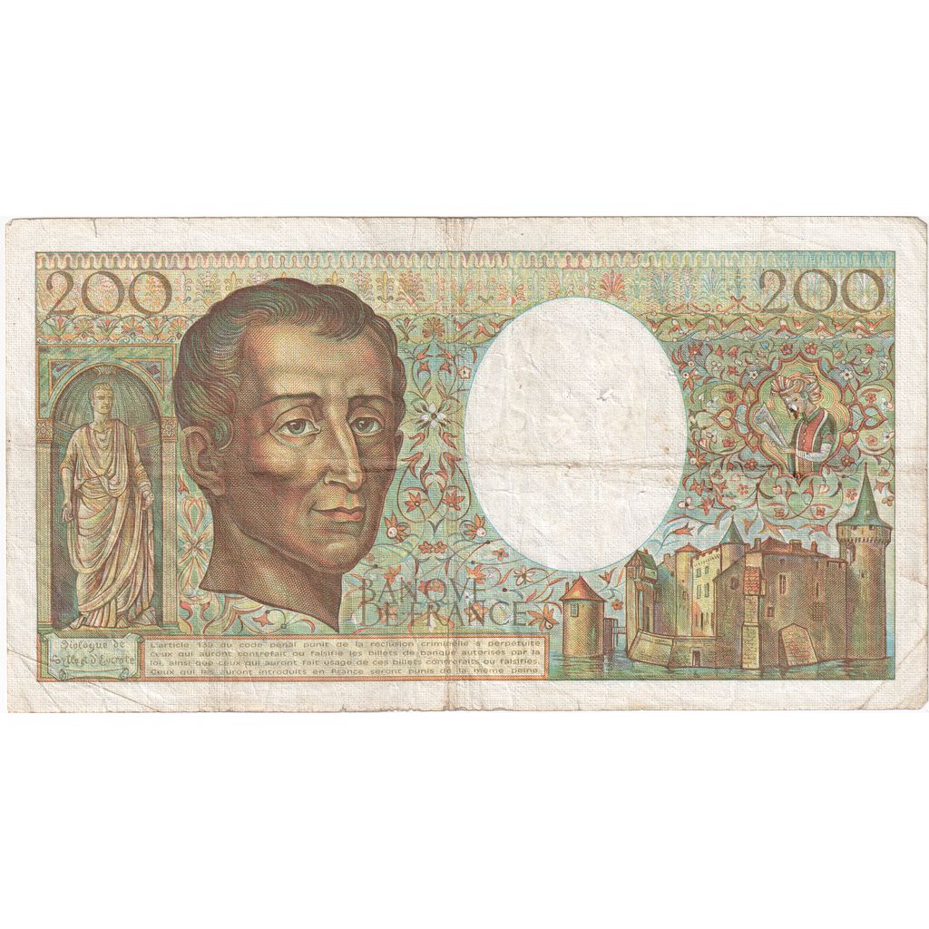 França, 200 Francs, Montesquieu, E.003, VF(30-35)
