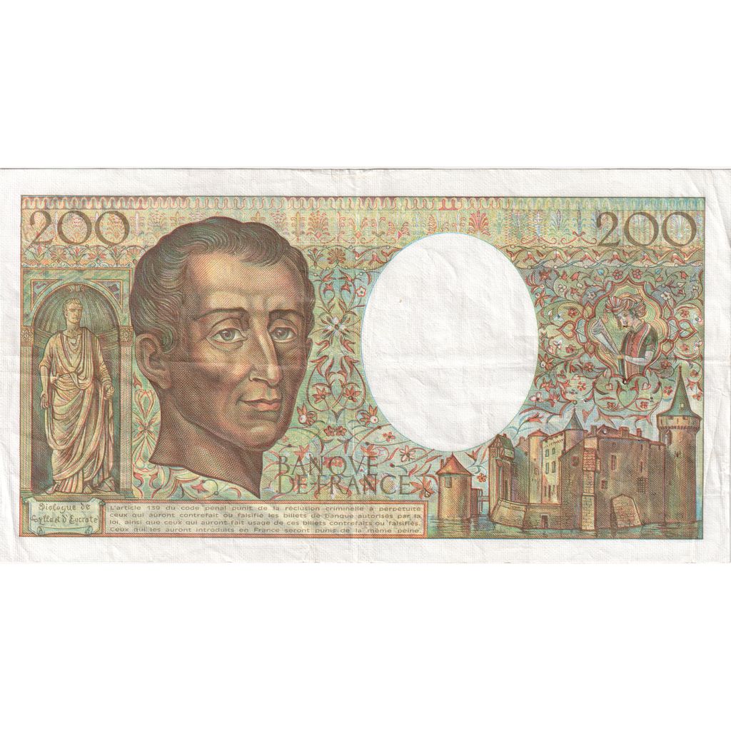 France, 200 Francs, Montesquieu, Y.045, EF(40-45)