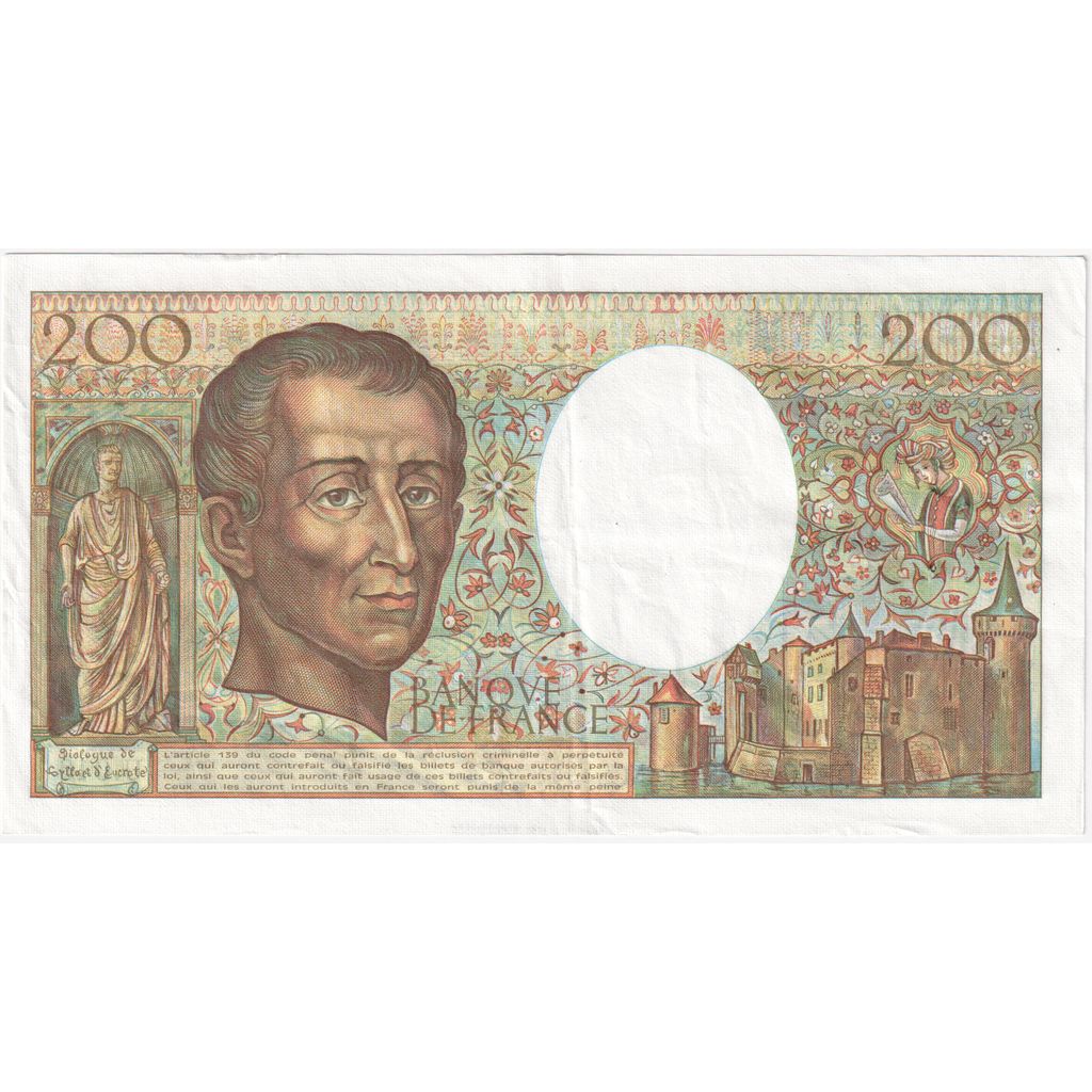 France, 200 Francs, Montesquieu, U.046, AU(55-58)