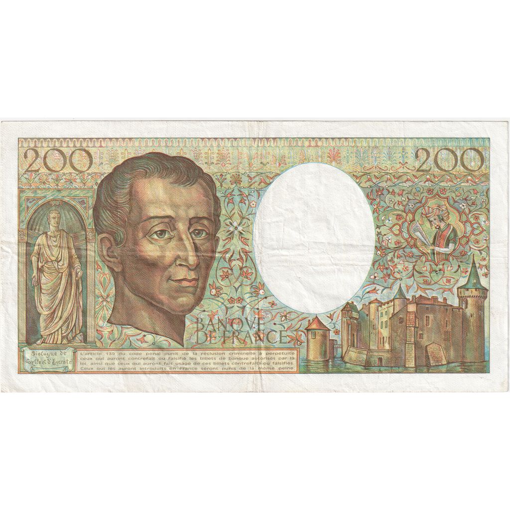 Francja, 200 Francs, Montesquieu, T.018, EF(40-45)