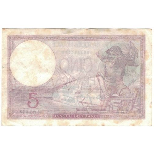 França, 5 Francs, 1939, 1939-09-14, VF(20-25), Fayette:4.8, KM:83