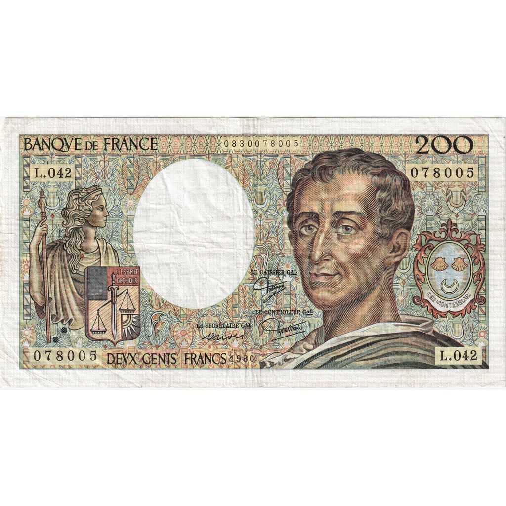 Francja, 200 Francs, Montesquieu, L.042, EF(40-45)