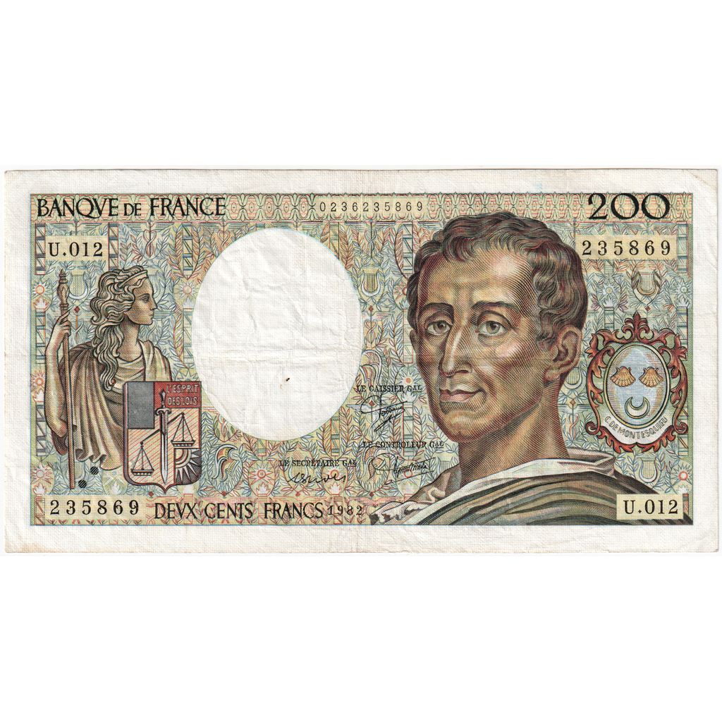 Francja, 200 Francs, Montesquieu, U.012, EF(40-45)