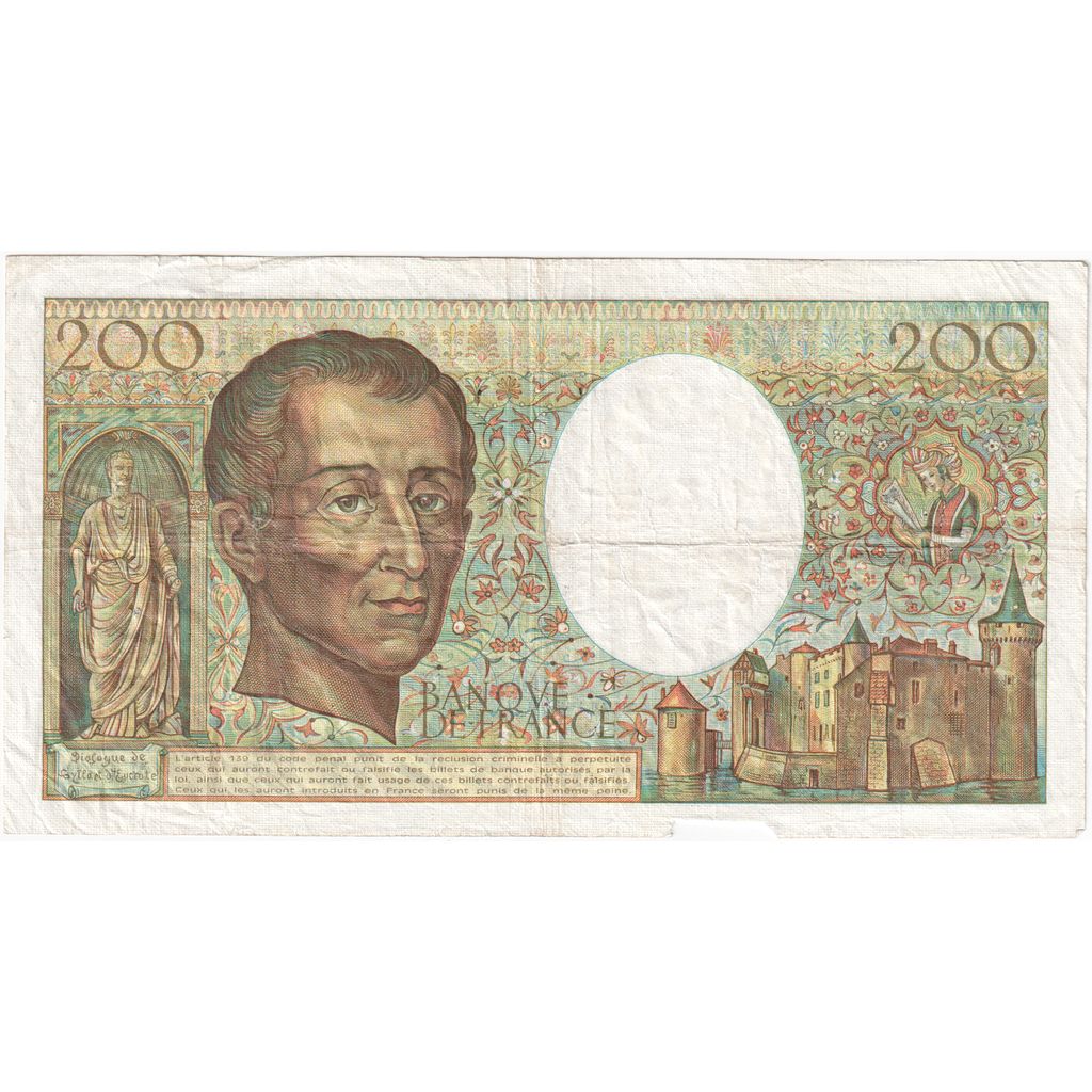 Frankrijk, 200 Francs, Montesquieu, N.019, TB+