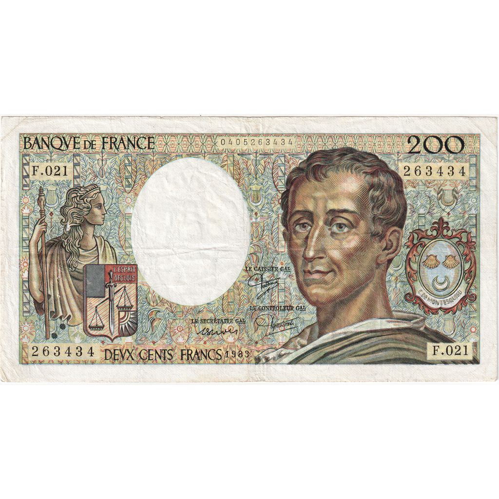Francja, 200 Francs, Montesquieu, F.021, EF(40-45)