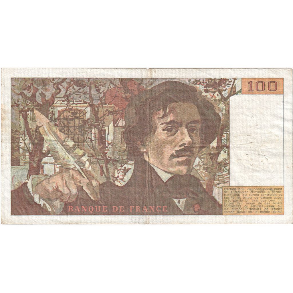 Francia, 100 Francs, Delacroix, H.91, BC+
