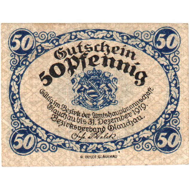 Niemcy, Glauchau, 50 Pfennig, 1919-12-31, 1181, EF(40-45)