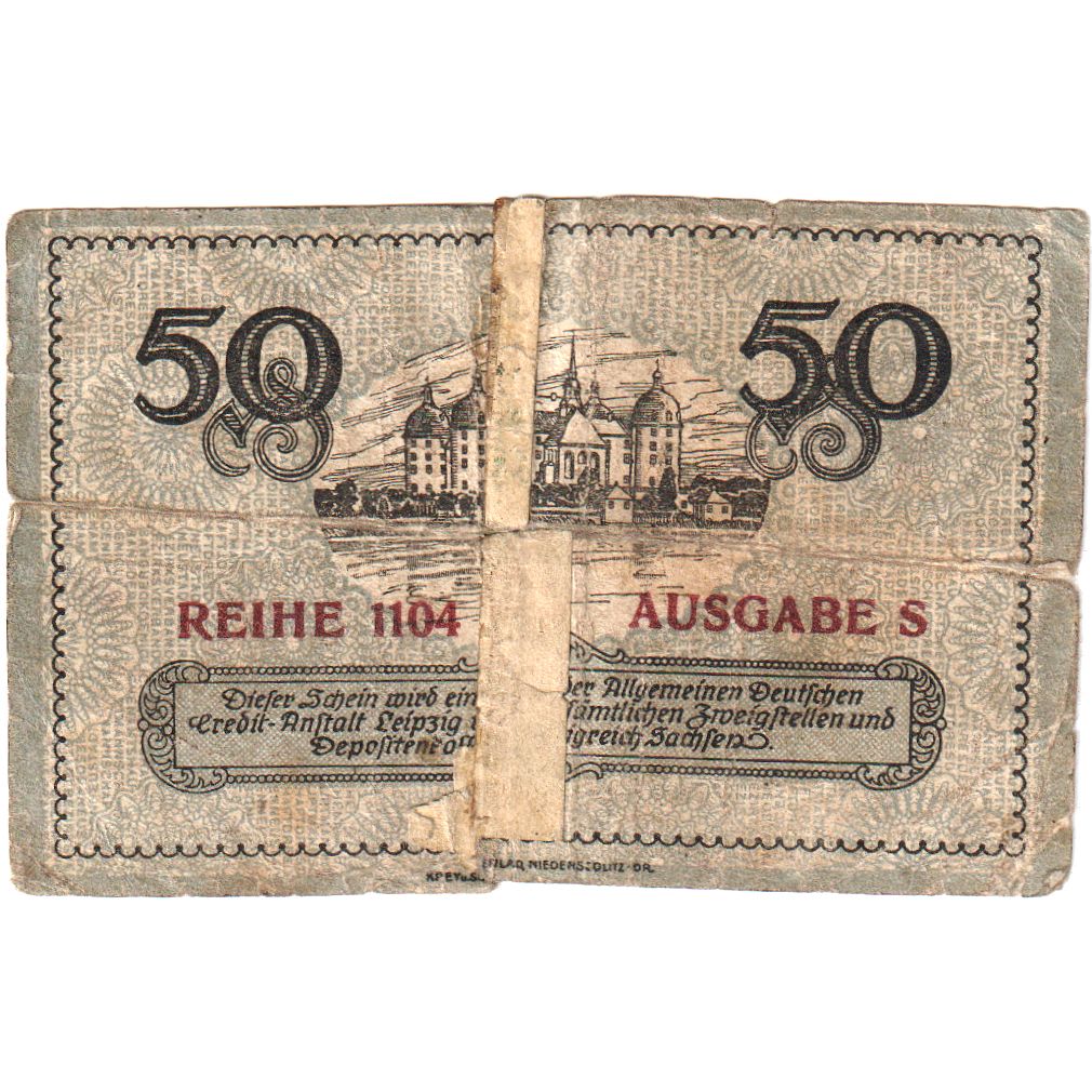 Germany, Dresden Stadt, 50 Pfennig, 1918-12-31, VF(20-25)