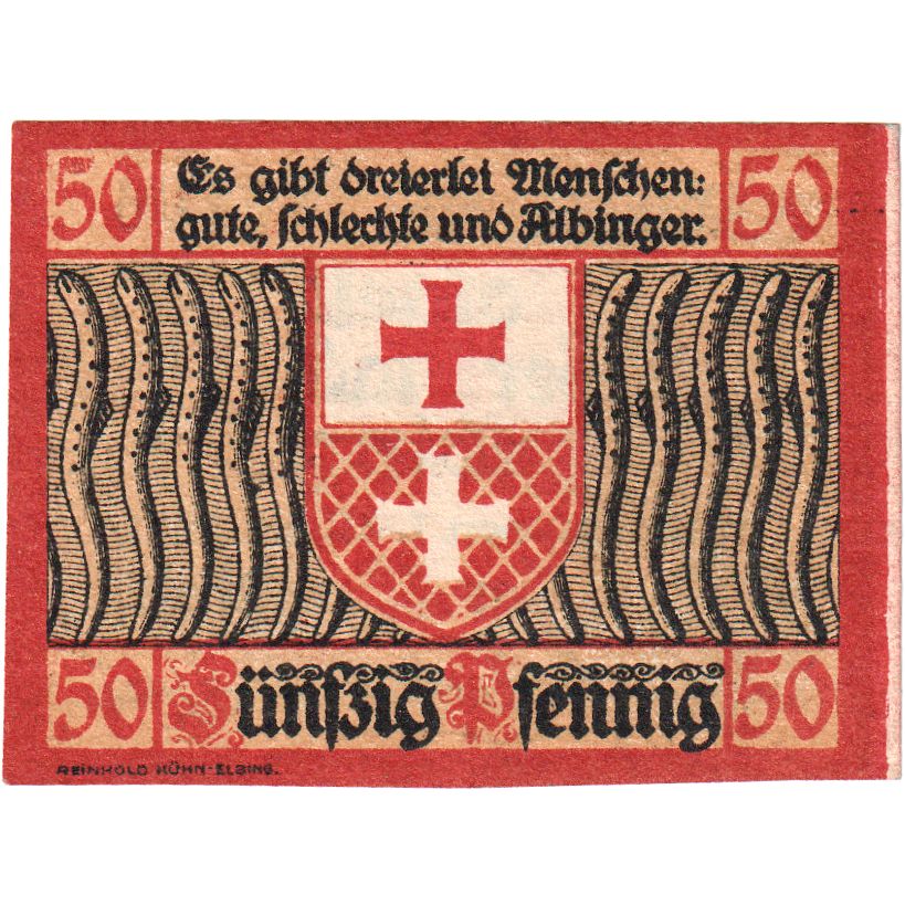 Banknote, Germany, Elbing Stadt, 50 Pfennig, Blason, 1921, 1921/03/01