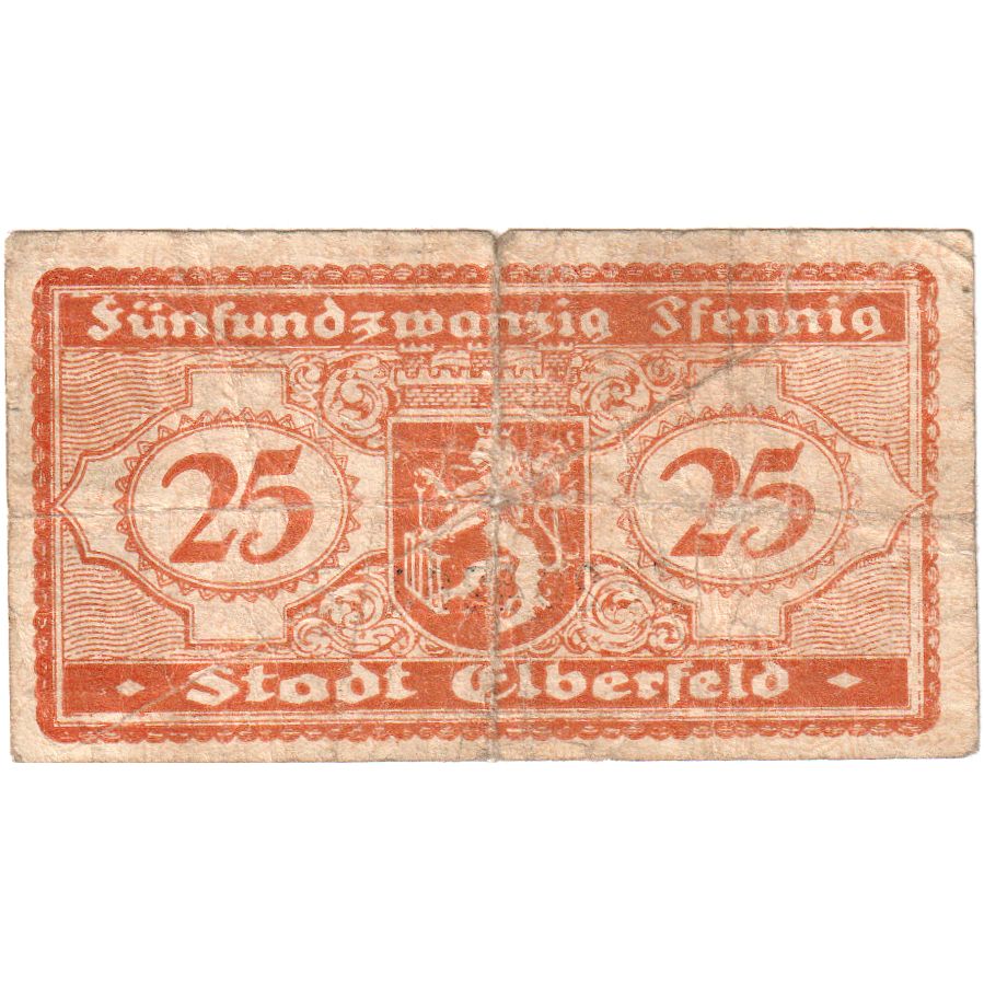 Germany, Elberfeld Stadt, 25 Pfennig, 1919-11-15, VF(20-25)