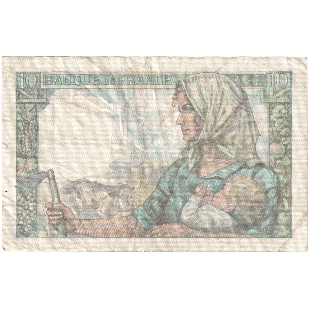 França, 10 Francs, Mineur, 1943-01-14, C.38, VF(30-35)