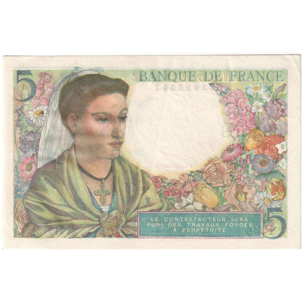 France, 5 Francs, Berger, 1943-11-25, P.94, SUP
