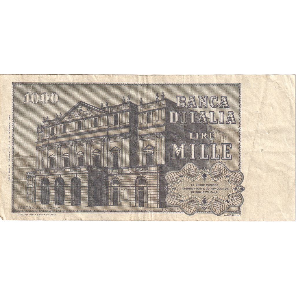 Itália, 1000 Lire, VF(30-35)