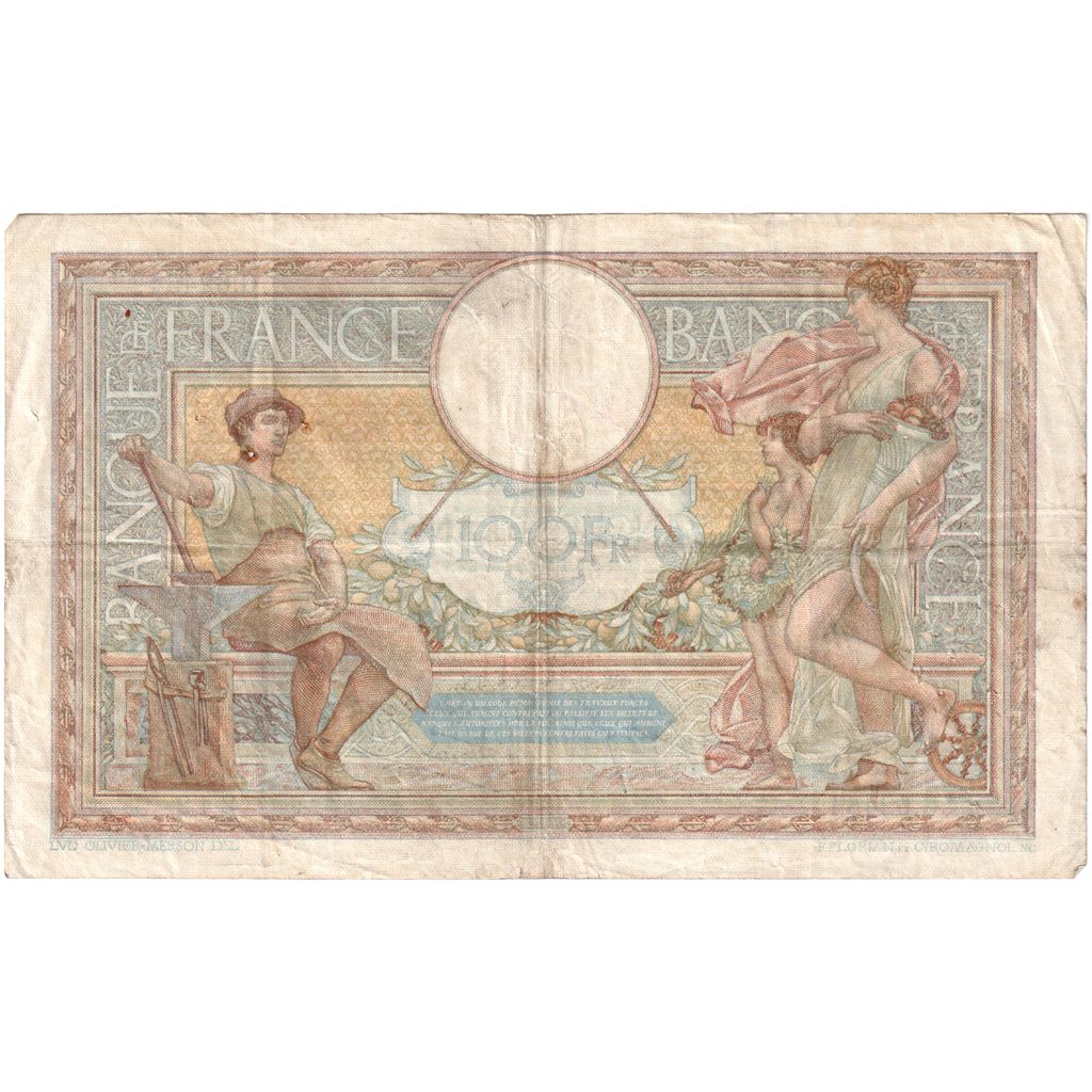 Frankrijk, 100 Francs, Luc Olivier Merson, 1938-11-03, G.62454, TB+