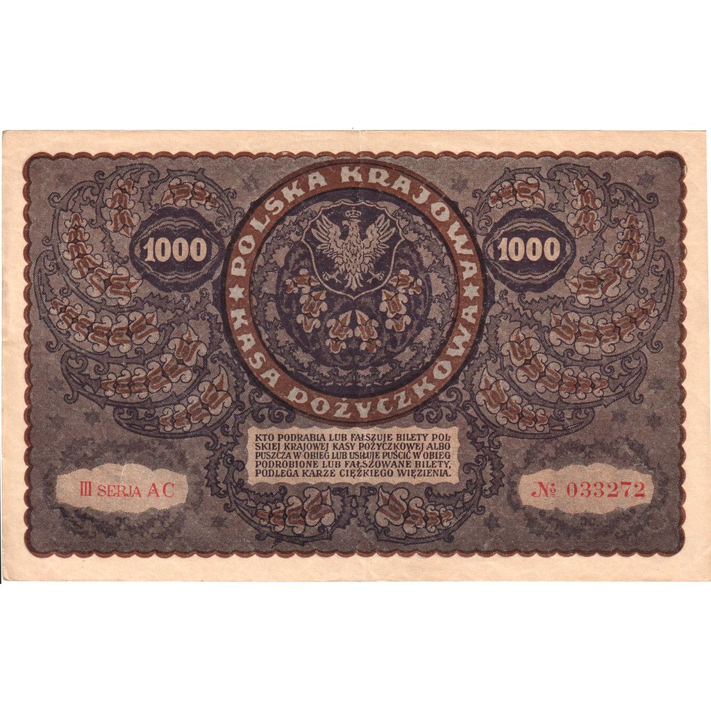 Polen, 1000 Marek, 1919-08-23, TTB