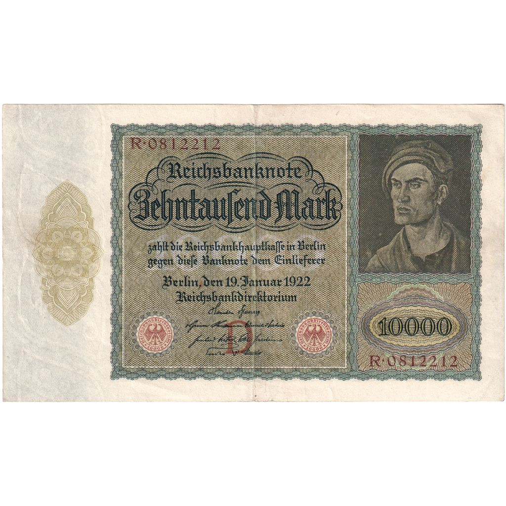 Allemagne, 10,000 Mark, 1922-01-19, TTB