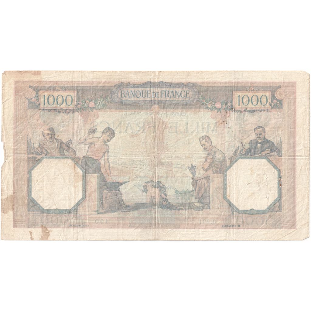 France, 1000 Francs, Cérès et Mercure, 1930-08-28, Q.991, TB+