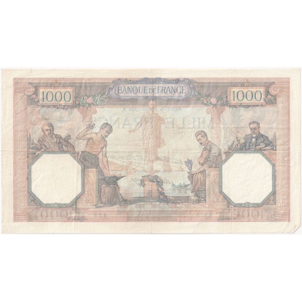 Francia, 1000 Francs, Cérès et Mercure, 1930-04-02, J.875, MBC